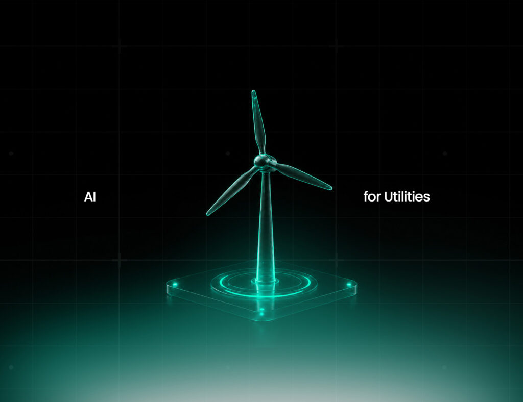 AI for utilities dashboard showing demand forecasting, grid resilience, and operational response insights.